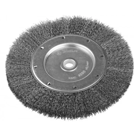 ЗУБР &quot;ЭКСПЕРТ&quot;. Щетка дисковая для точильно-шлифовального станка, витая стальная проволока 0,3мм, 200х12,7мм 35185-200_z01 купить в Губкинске