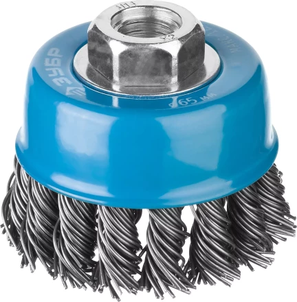 ЗУБР &quot;ПРОФЕССИОНАЛ&quot;. Щетка чашечная для УШМ, плетеные пучки стальной проволоки 0,8мм, 65ммхМ14 35277-065_z02 купить в Губкинске