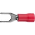 Наконечник СВЕТОЗАР для кабеля,изолированный,с вилкой,красный,вн. d 4,3мм,под болт 6мм,провод 0,5-1,5мм2,19А,10шт 49420-15 купить в Губкинске
