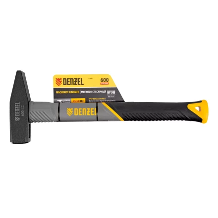 Молоток слесарный, 600 г Denzel, кованый, фибергласовая рукоятка c TPR покрытием, 10486 купить в Губкинске