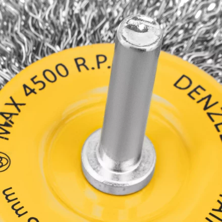 Щетка для дрели, 75 мм, Плоская, со шпилькой, нержавеющая витая проволока Denzel 744603 купить в Губкинске