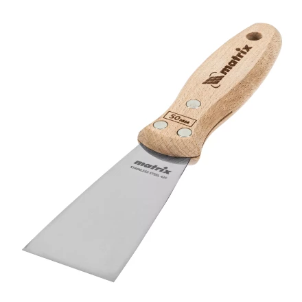 Шпательная лопатка из нержавеющей стали, 50 мм, буковая рукоятка, EFP Matrix 85611 купить в Губкинске