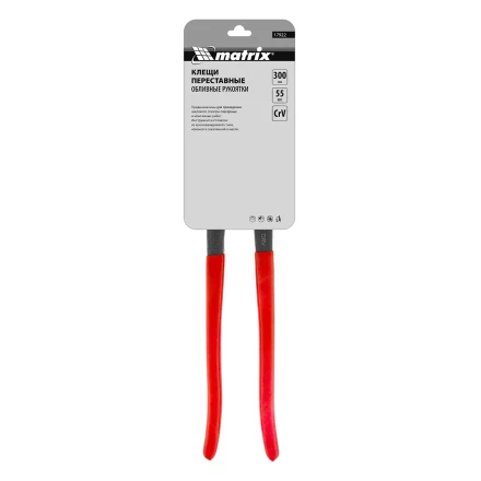 Клещи переставные Matrix 300 мм, хром-ванадий, обливные рукоятки 17922 купить в Губкинске