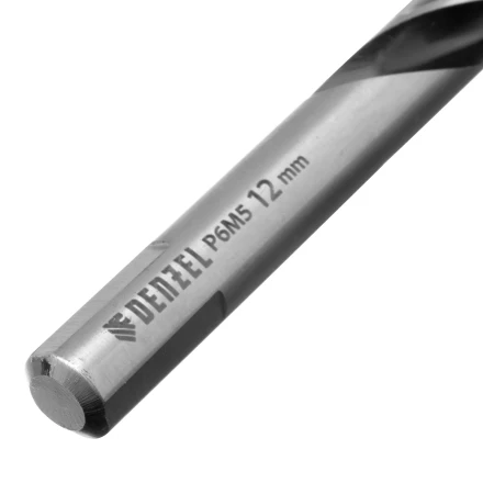 Сверло спиральное по металлу Denzel 12 x 151мм, Р6М5, Golden Tip, многогранная заточка, 718287 купить в Губкинске