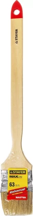 Кисть STAYER "MASTER" "Универсал" радиаторная для всех видов ЛКМ, светлая натурал щетина, деревянная ручка, 2,5"/63мм 0112-63_z01 купить в Губкинске