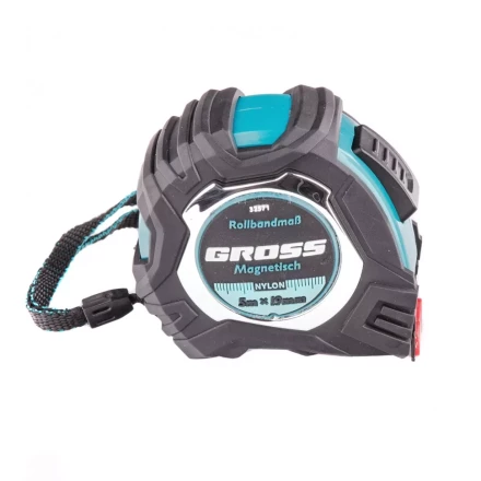 Рулетка Magnetisch 5 м х 19 мм обрезиненный корпус автоматическая фиксация Нейлоновое покрытиеытие зацеп с магнитом Gross 32571 купить в Губкинске