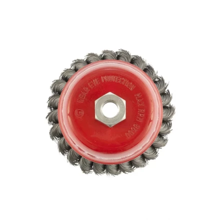 Щетка для УШМ 125 мм М14 &quot;чашка&quot; двухрядная крученая проволока 0,8 мм MTX 74688 купить в Губкинске