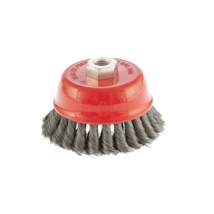 Щетка для УШМ 125 мм М14 &quot;чашка&quot; двухрядная крученая проволока 0,8 мм MTX 74688 купить в Губкинске