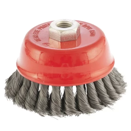 Щетка для УШМ 125 мм М14 &quot;чашка&quot; двухрядная крученая проволока 0,8 мм MTX 74688 купить в Губкинске