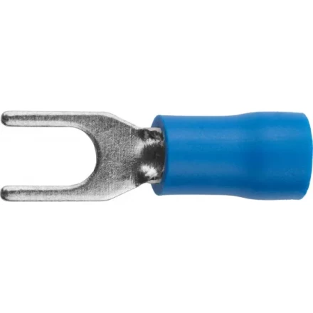 Наконечник СВЕТОЗАР для кабеля,изолированный,с вилкой,синий, вн. d 4,3мм,под болт 6мм,провод 1,5-2,5мм2, 27А,10шт 49420-25 купить в Губкинске