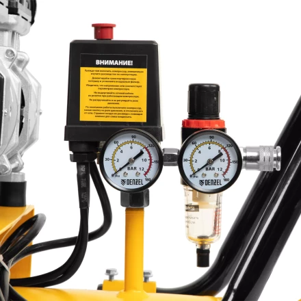 Компрессор безмасляный, малошумный Denzel DLS 3300/100, 3300 Вт,3x1100, 100 л, 570 л/мин ,блок управления купить в Губкинске