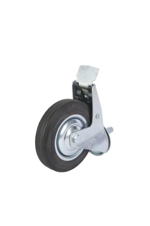 Колесо поворотное SCtB 63 160 мм резина с болтом и тормозом (F) 1027180 купить в Губкинске