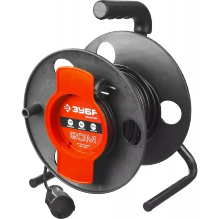 Удлинитель ЗУБР &quot;МАСТЕР&quot; на катушке, ПВС 2х0,75кв мм, 1 гнездо, макс мощн 1300Вт, 20м 55075-20 купить в Губкинске