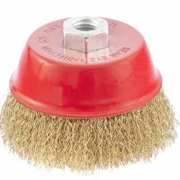 Щетка для УШМ 75 мм М14 чашка латунированная витая проволока MATRIX 74604 купить в Губкинске