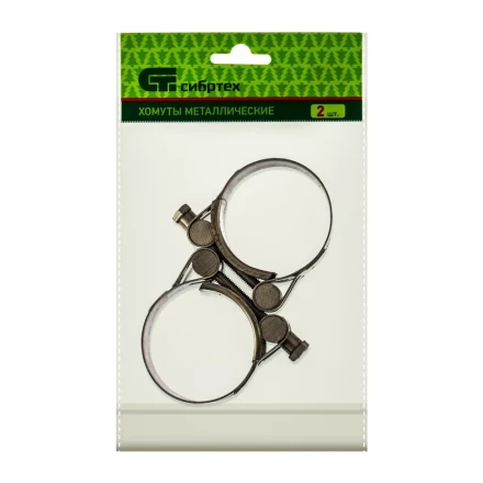 Хомуты металлические силовые 48-51 мм ширина 22 мм шарнирный W4 2 шт Сибртех 475393 купить в Губкинске