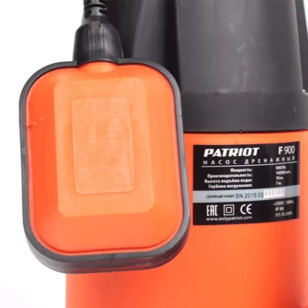Насос дренажный для грязной воды F 900 PATRIOT купить в Губкинске
