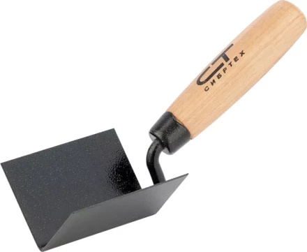 Кельма угловая, 80 х 60 х 60 мм, стальная, для внутренних углов, буковая ручка  СИБРТЕХ 86307 купить в Губкинске