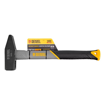 Молоток слесарный, 1000 г Denzel, кованый, фибергласовая рукоятка c TPR покрытием 10490 купить в Губкинске
