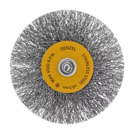 Набор щеток для дрели, 5 Плоских 25-38-50-63-75 мм, шпилька, нерж. вит. проволока Denzel 74495 купить в Губкинске