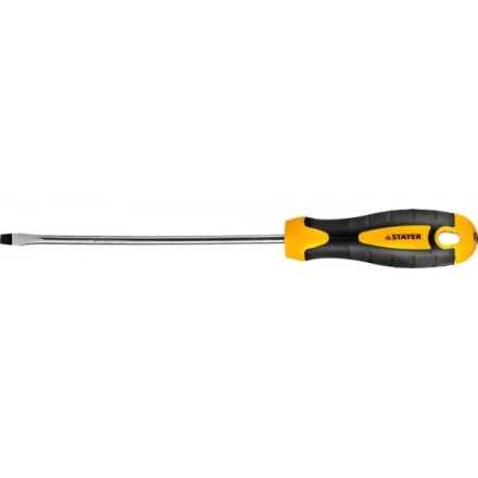Отвертка STAYER &quot;MASTER&quot; &quot;ТECHNO&quot;, двухкомпонентная рукоятка, магнитный наконечник, Cr-V, SL5,0x150мм 2507-05-15_z02 купить в Губкинске