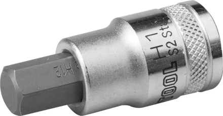 Торцовая бита-головка KRAFTOOL &quot;INDUSTRIE QUALITAT&quot;, материал S2, HEX, сатинированная, 1/2&quot;, H12 27908-12_z01 купить в Губкинске