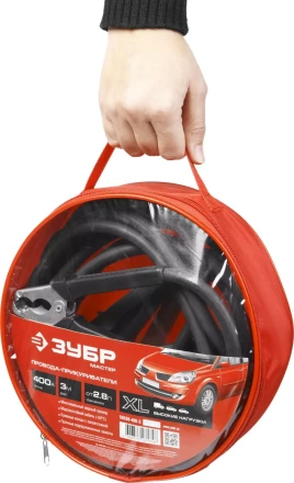 Пусковые провода ЗУБР &quot;МАСТЕР&quot;, 400А, 3м, морозостойкие, в сумке 59330-400-3 купить в Губкинске