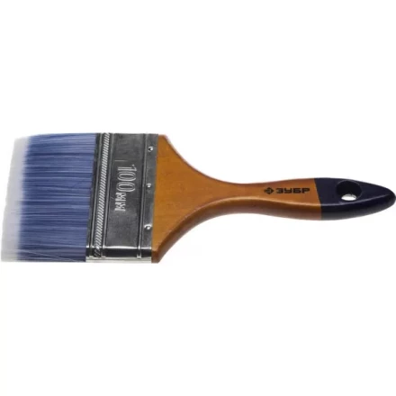 Кисть плоская  ЗУБР &quot;АКВА-МАСТЕР&quot;, искусственная щетина, деревянная ручка, 100мм 4-01007-100 купить в Губкинске