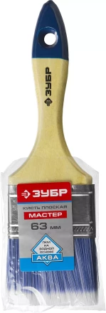 Кисть плоская  ЗУБР &quot;АКВА-МАСТЕР&quot;, искусственная щетина, деревянная ручка, 63мм 4-01007-063 купить в Губкинске