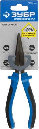 Тонкогубцы ЗУБР эксцентриковое расположение шарнира, особостойкое спец. покрытие Н12Х1 (никель/хром), двухкомпонентные рукоятки, 160мм 2201-3-16_z01 купить в Губкинске