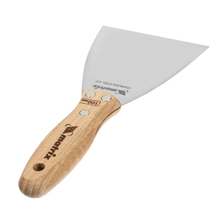 Шпательная лопатка из нержавеющей стали, 100 мм, буковая рукоятка, EFP Matrix 85617 купить в Губкинске