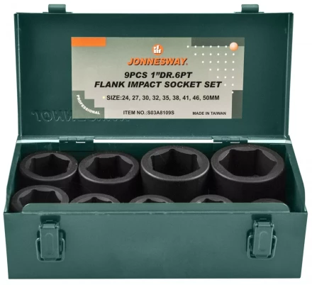 Набор головок торцевых ударных 1&quot;DR 24-50мм 9предметов Jonnesway S03A8109S 48315 купить в Губкинске