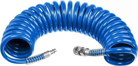 ЗУБР 5 м, 8 х 12 мм, 15 бар, воздушный спиральный шланг с фитингами рапид, Профессионал (6472-05) купить в Губкинске