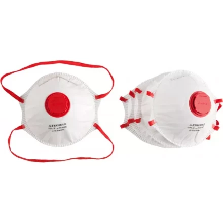 Полумаска фильтрующая STAYER &quot;PROFI&quot; коническая, с клапаном, многослойная, класс защиты FFP1, 5шт 11110-H5 купить в Губкинске