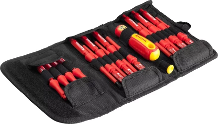 Набор &quot;Х-Drive ELECTRO&quot;: Высоковольтные отвертки, сменные стержни, ключи специальные, до 1000В, 18 предм, KRAFTOOL 220092-H18 купить в Губкинске