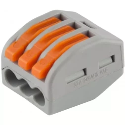 Клемма СВЕТОЗАР соединительная, разъемная, 3-х проводная, 400В, 32А, 0,5-2,5мм2/0,5-4мм2, 2шт 49190-3