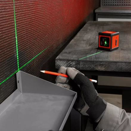 Лазерный уровень MTX XQB GREEN Basic SET, 20 м, зеленый луч, батарейки, резьба 1/4&quot; 35019 купить в Губкинске