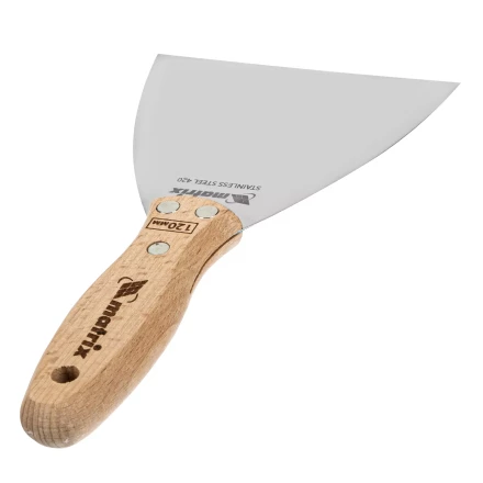 Шпательная лопатка из нержавеющей стали Matrix, 120 мм, буковая рукоятка, EFP 85618 купить в Губкинске