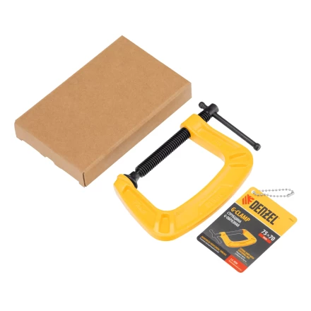 Струбцина G-образная Denzel, усиленная, 75 мм, 20642 купить в Губкинске