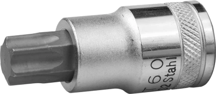 Торцовая бита-головка KRAFTOOL &quot;INDUSTRIE QUALITAT&quot;, материал S2, TORX, сатинированная, 1/2&quot;, Т60 27905-60_z01 купить в Губкинске