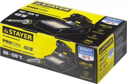 Паяльная станция STAYER &quot;PROFI&quot; цифровая с ЖК дисплеем, диапазон 160-520°C, шаг 10°C, 48Вт 55370 купить в Губкинске