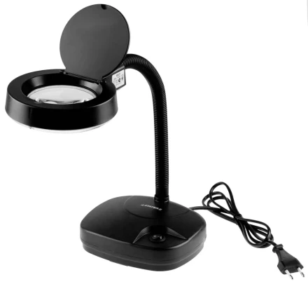 Лупа STAYER &quot;PROFESSIONAL&quot; с подсветкой на гибком штативе, 3-х/8-и кратная, питание от сети 220В 40531 купить в Губкинске