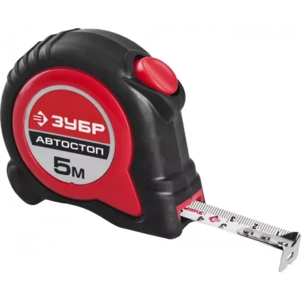 Рулетка ЗУБР &quot;МАСТЕР&quot;, двухкомпонентный корпус, автостоп, 5м/19мм 34052-05-19 купить в Губкинске
