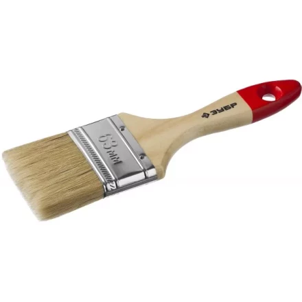 Кисть плоская  ЗУБР &quot;УНИВЕРСАЛ-МАСТЕР&quot;, натуральная щетина, деревянная ручка, 63мм 4-01003-063 купить в Губкинске