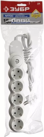 Удлинители электрические М700 5 гнезд с кнопкой серия МАСТЕР купить в Губкинске