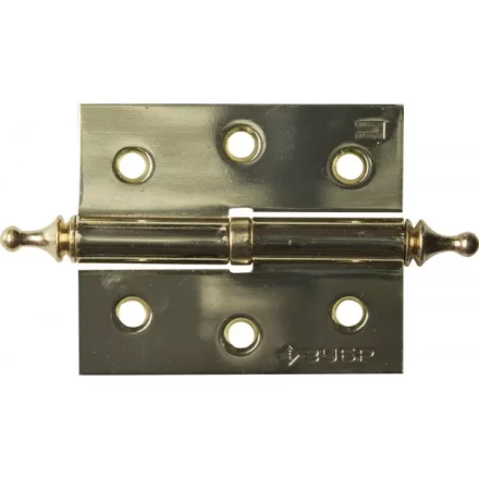 Петля дверная разъемная ЗУБР &quot;ЭКСПЕРТ&quot;, 1 подшипник, цвет латунь (PB), правая, с крепежом, 75х63х2,5мм, 2 шт 37605-075-1R купить в Губкинске