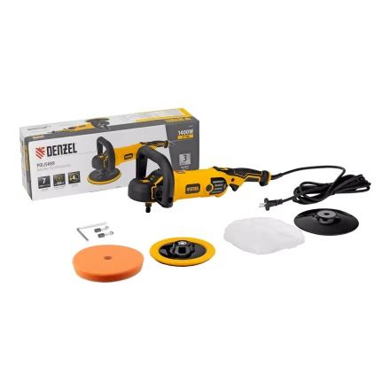 Машина полировальная Denzel CP-180, 1400 Вт, 180 мм, 0-3000 об/мин 27701 купить в Губкинске