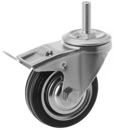 Колесо поворотное SCtB 97 85 мм резина с болтом и тормозом (F) 1046156 купить в Губкинске