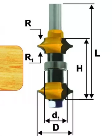 Фреза кромочная калевочная регулируемая Ф35 мм хвостовик 12 мм Энкор 46304 купить в Губкинске