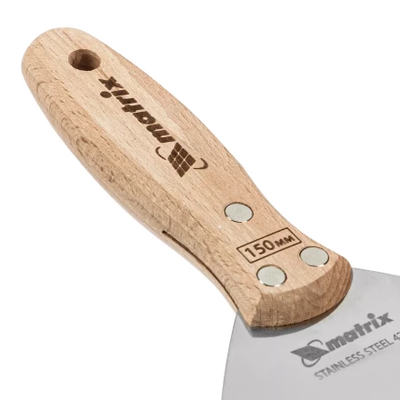 Шпательная лопатка из нержавеющей стали Matrix, 150 мм, буковая рукоятка, EFP 85619 купить в Губкинске