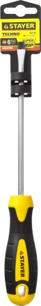 Отвертка STAYER &quot;MASTER&quot; &quot;ТECHNO&quot;, двухкомпонентная рукоятка, магнитный наконечник, Cr-V, SL6,0x150мм 2507-06-15_z02 купить в Губкинске